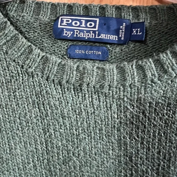 Polo by Ralph Lauren Men’s XL Green Sweater With Burgundy Pony Logo - Picture 2 of 11